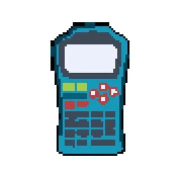 Data graphing calculator pixel art vector illustration Stock Illustration