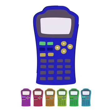 Data graphing calculator vector cartoon graphic Stock Illustration