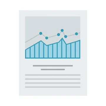 Data graphs on a paper vector icon flat isolated イラスト素材
