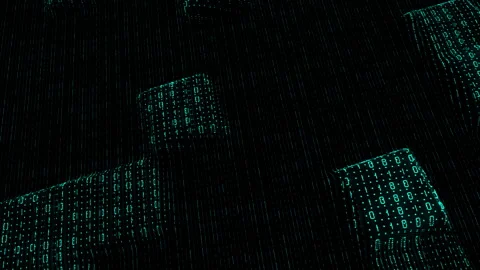 Data grid abstract 3D background. Binary code structure. Futuristic dots Stock Footage 263896657