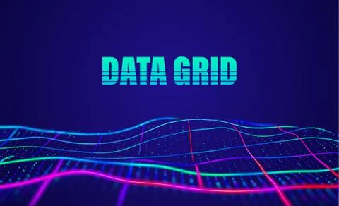 Data grid abstract vector background. Virtual space wireframe Stock Illustration