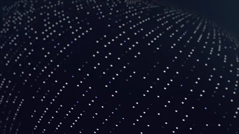 Data grid background with waving field of tiny white dots Stock Footage 318937773