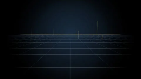 Data grid plane stretching into depth, seamless loop 4K Stock Footage 346721962