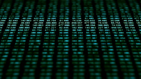 A data grid of streaming numbers - Data Storm 0546 HD, 4K Stock-Footage 58796155