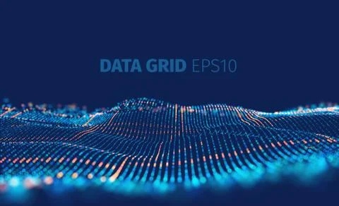 Data grid vector abstract background. Binary code structure. Bigdata cell Stock Illustration