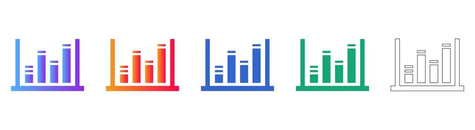 Data Growth and Performance Statistic Icons Illustrazione stock