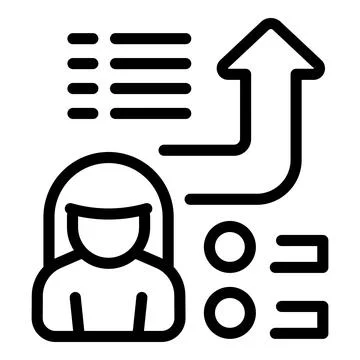 Data growth icon outline vector. Chart trend 스톡 일러스트