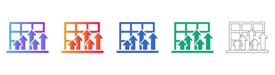 Data Growth Performance Charts Set Illustrazione stock