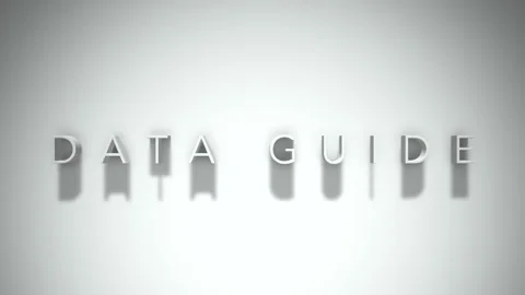 Data guide 3D title animation with shadows on a white background Stock Footage 297669738