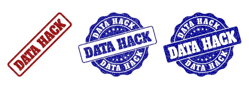 DATA HACK Grunge Stamp Seals Stockillustratie