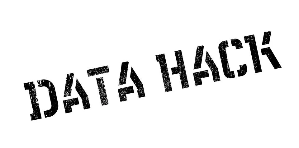 Data Hack rubber stamp Stock Illustration