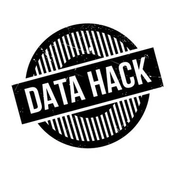 Data Hack rubber stamp Stock Illustration