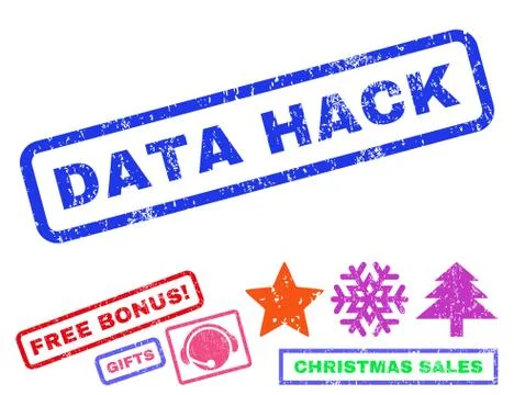 Data Hack Rubber Stamp Stock Illustration