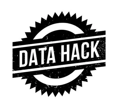 Data Hack rubber stamp Stock Illustration