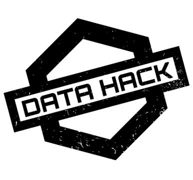 Data Hack rubber stamp Stock Illustration