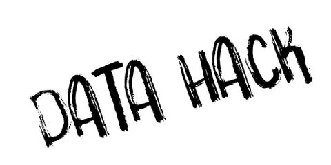 Data Hack rubber stamp Stock Illustration