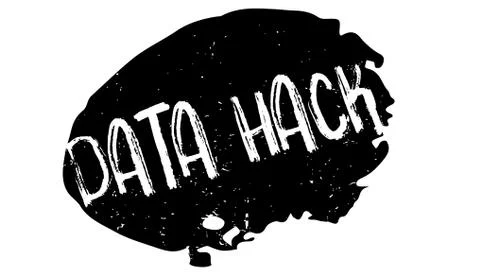 Data Hack rubber stamp Stock Illustration