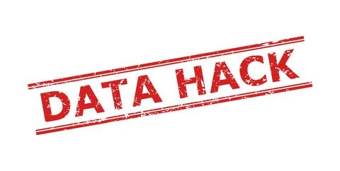 DATA HACK Stamp with Unclean Surface and Double Parallel Lines Stock Illustration
