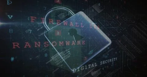 Data hacking attack 4k Illustrazione stock