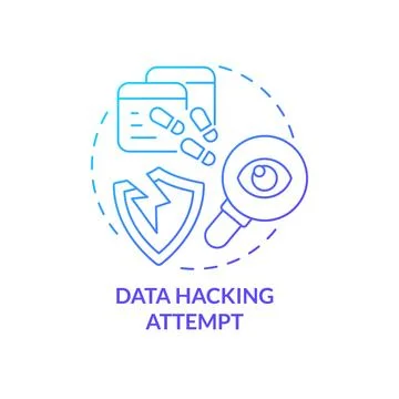Data hacking attempt blue gradient concept icon Stock Illustration