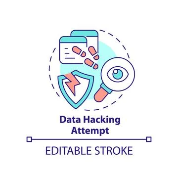 Data hacking attempt concept icon Illustrazione stock