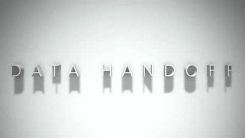 Data handoff 3D title animation with shadows on a white background Stock Footage 297855625