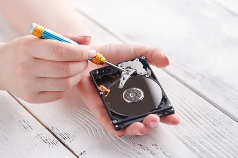 Data hard drive backup disc hdd disk restoration restore recovery engineer wo Stock Photos