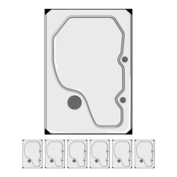 Data hard drive cartoon vector graphic Stock Illustration