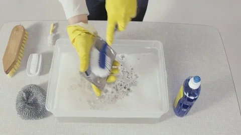 Data Hard Drive Service - In a Basin a Hard Disk get a Funny Wash Stock-Footage 72772055