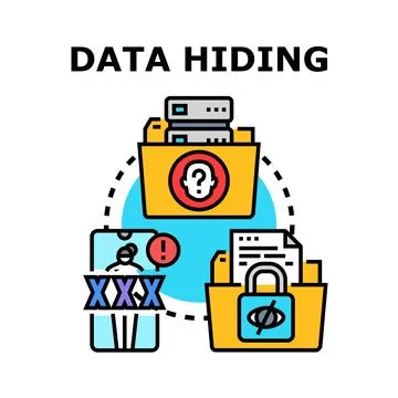 Data hiding concept protecting confidential information privacy Illustrazione stock