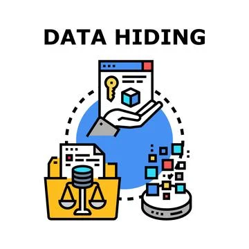 Data hiding concept protecting information and privacy イラスト素材