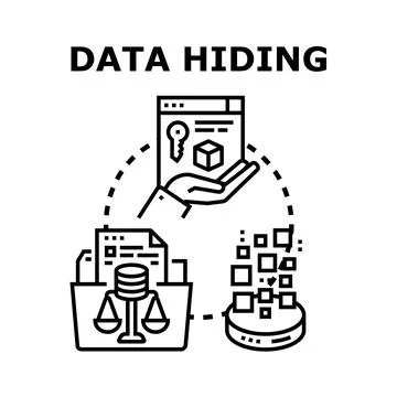 Data hiding concept protecting information and privacy Stock Illustration