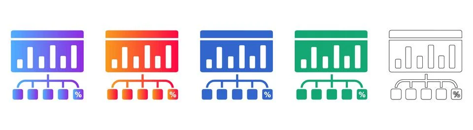 Data Hierarchy Chart Set Stockillustratie