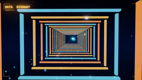 Data highway rectangular corridor rush Video stock 339997348