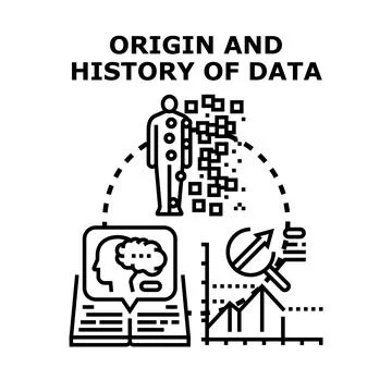 Data history origin analysis development process concept 스톡 일러스트