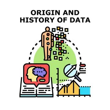 Data history origin analysis development process concept Stock Illustration