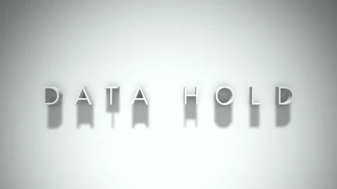 Data hold 3D title animation with shadows on a white background Video stock 297668094