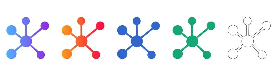 Data Hub and Network Connectivity Symbols Stock Illustration