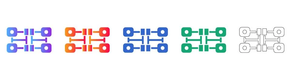Data Hub and Node Connection Icons Illustrazione stock