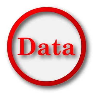 Data icon. Internet button on white  background.. 스톡 일러스트