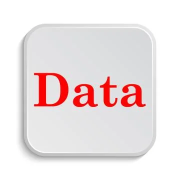 Data icon. Internet button on white background.. 스톡 일러스트