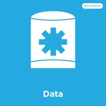 Data icon isolated on blue background Free Stock Illustration