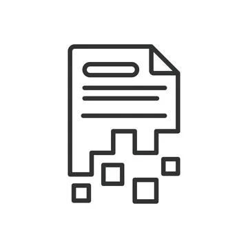 Data icon in line design. Database, information, big data, doc storage, digital Stock Illustration