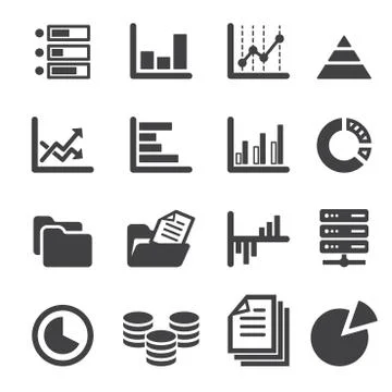 Data icon set Stock Illustration