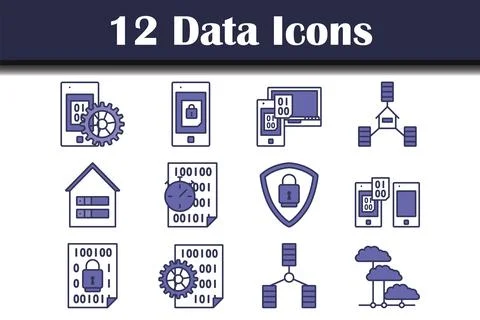 Data Icon Set Stock Illustration