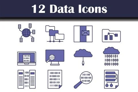 Data Icon Set Stock Illustration