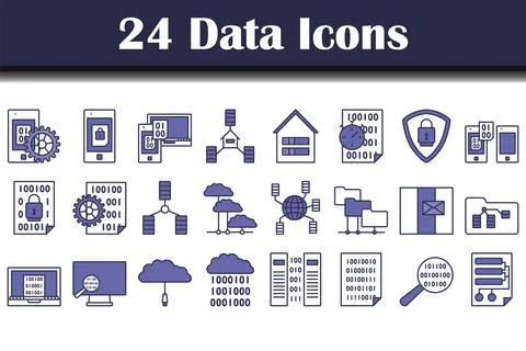 Data Icon Set Stock Illustration