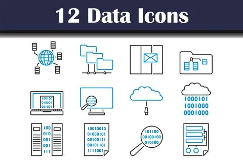 Data Icon Set Stock Illustration