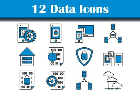 Data Icon Set Stock Illustration