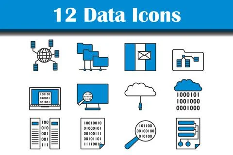 Data Icon Set Stock Illustration